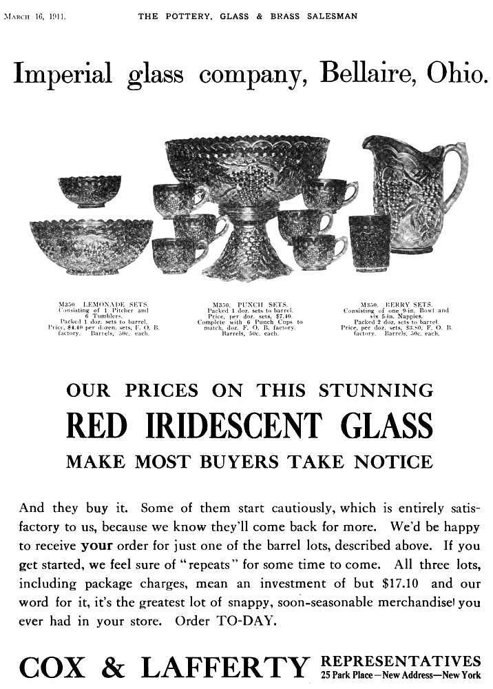 Cox and Lafferty Imperial Glass ad