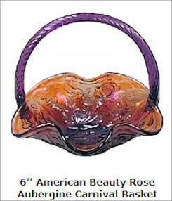 American Beauty Rose basket, Fenton