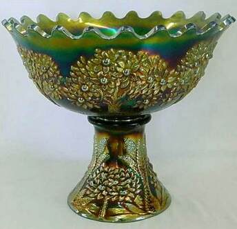 Orange Tree punch bowl and stand