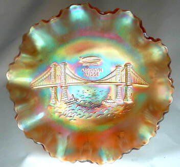 Brooklyn Bridge 10 ruffled bowl, marigold
