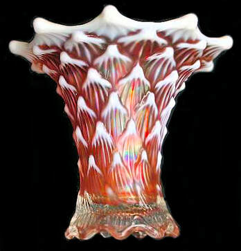 Lined Lattice vase, peach opal