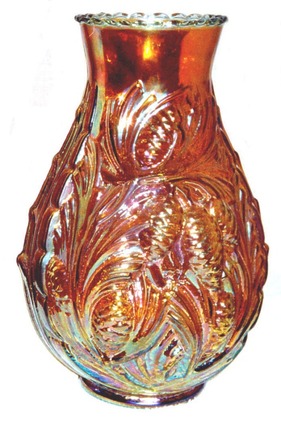 Fircone Carnival Glass vase