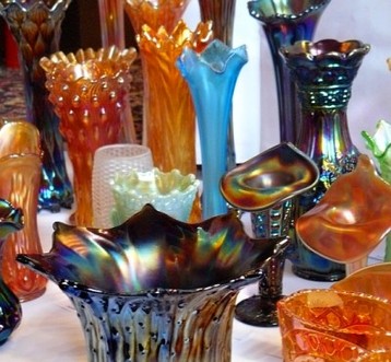 Display of Carnival Glass