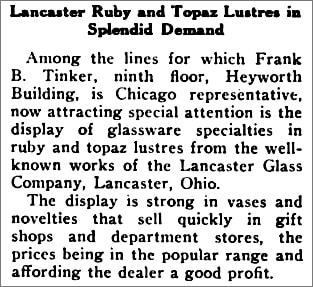 Pottery, Glass and Brass Salesman” 1921