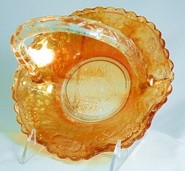George VI Carnival Glass Basket