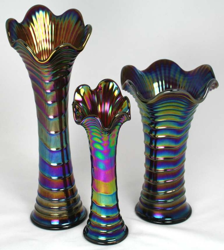 Trio of Imperial Ripple vases