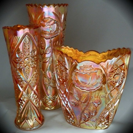 Curved Star and Rose Garden vases