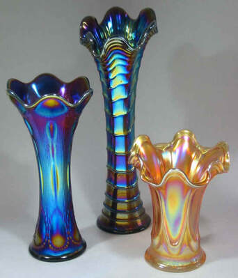 Imperial Carnival Glass vases