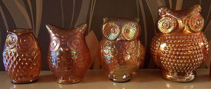 Carnival Glass owls