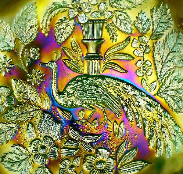 Fenton Peacock and Urn detail