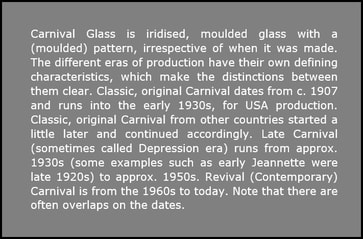 Three eras of Carnival Glass