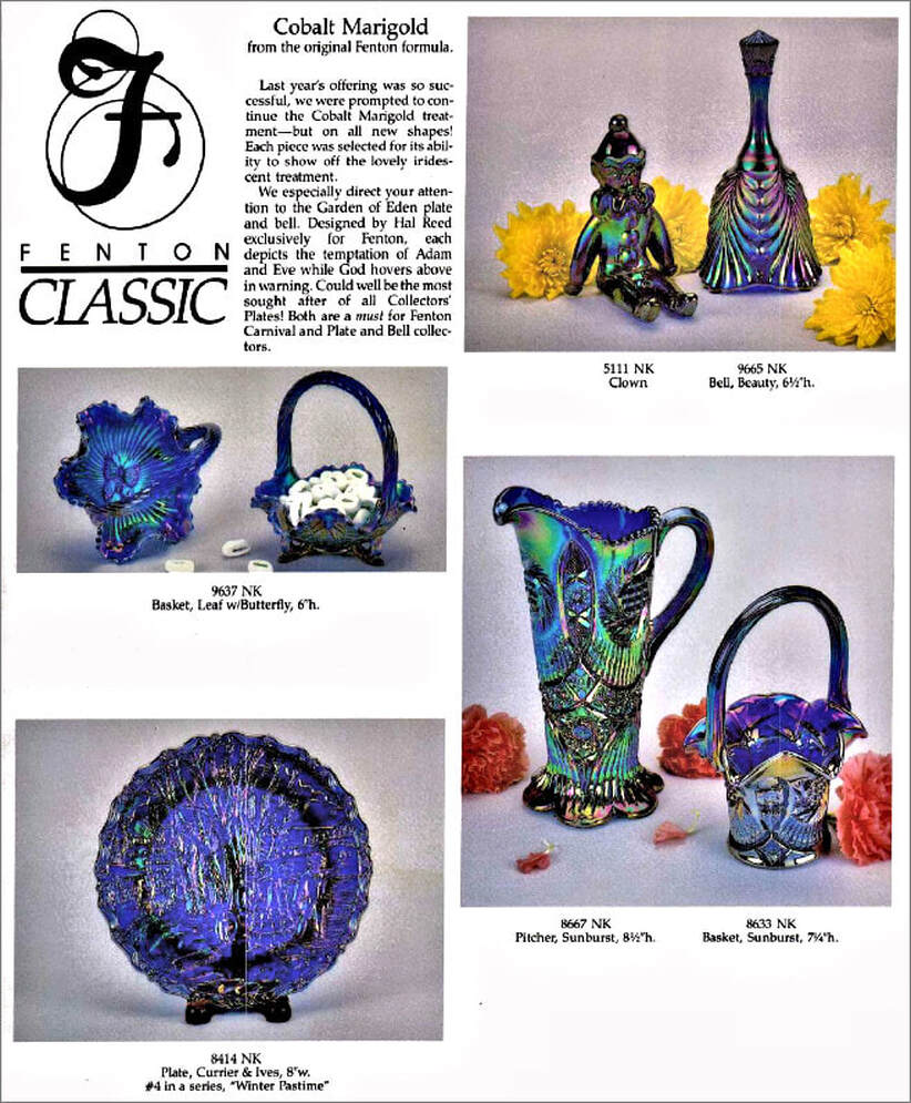 Fenton Cobalt Marigold catalogue 1985-6