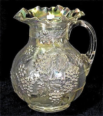 Dugan-Diamond Floral and Grape pitcher, white