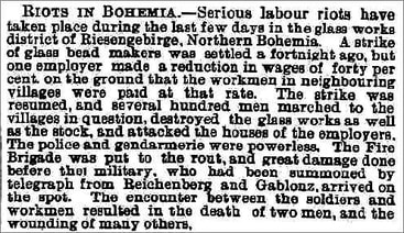 Riots in Bohemia 1890