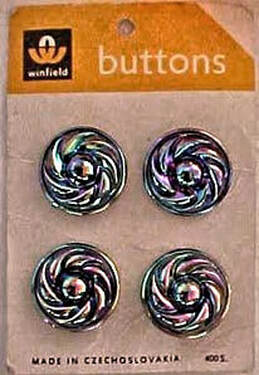 Card of iridescent buttons