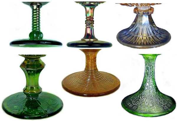 Carnival Glass comports